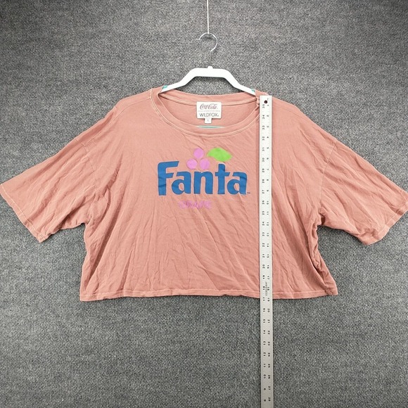 Wildfox Coca Cola Women's Grape Fanta Crop Top Brownish Red Large Crew Neck - Picture 11 of 13